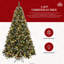 Sapin de Noël en pin givré pré-décoré de 2,3 m (7,5 pi) avec pommes de pin, baies et base en métal