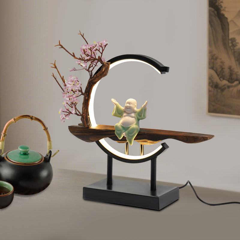 Statue de Bouddha décor de bureau avec lumière DEL