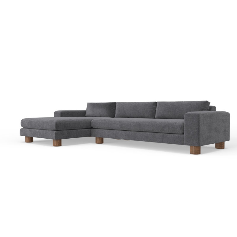 Canapé modulaire 2 pièces 135 po Milo, Gris anthracite, Orienté à gauche (vu de face)