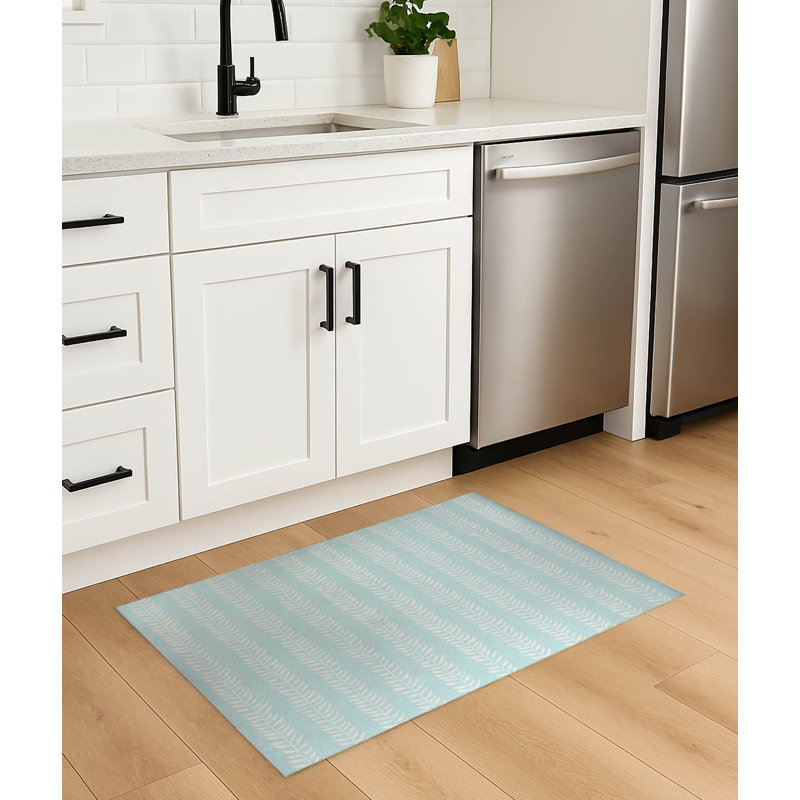 Tapis de cuisine Mystic Ivy, Rectangulaire 3 pi x 5 pi, Bleu clair
