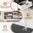 Hall Tree With Bench And Shoe Storage, 6-In-1 Entryway Organizer, 43.3" X 15.75" X 70.87", MDF Wood, Embossed White/Black Wood Grain Finish-1607275121