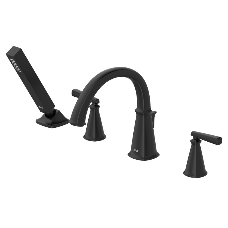 Robinet de baignoire à 2 poignées avec douchette American Standard Edgemere, Noir mat