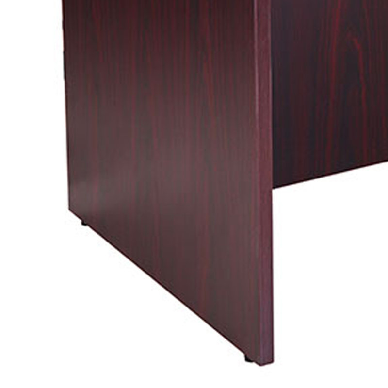Coquille de bureau Nea, plateau commercial de 60 pouces, pieds de panneau, bois rouge acajou, Rouge acajou