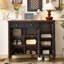 Banc de rangement pour chaussures en bois massif noir et noyer