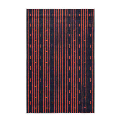 Machine Washable Trellis Purple Area Rug