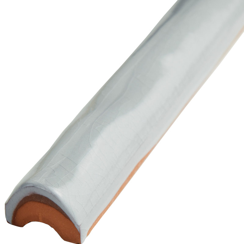 Antic Craquelle 6" x 0.75" Ceramic Quarter Round Tile Trim in Gris soho