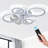 24" Dimmable Low Profile Fandelier Modern Chandelier Fan With Light, 3 Colors 6 Speeds Flush Mount Ceiling Fan Reversible Dc Motor White Ceiling Fan With Remote Control For Bedrooms