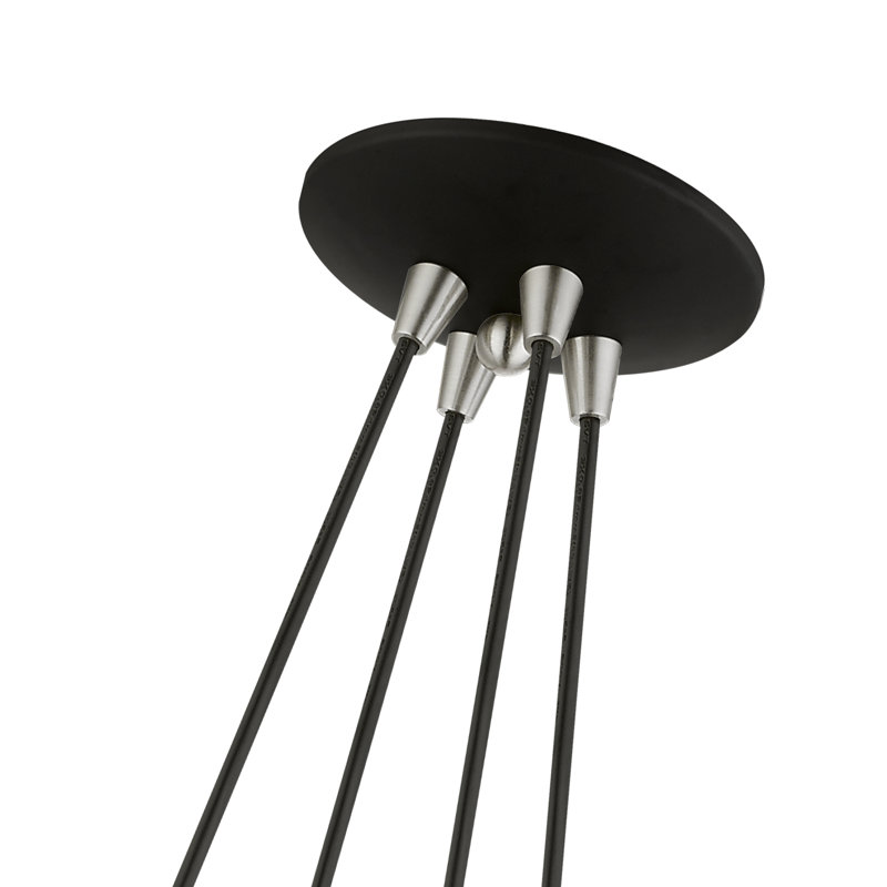 Luminaire suspendu grappe 4 lumières noir