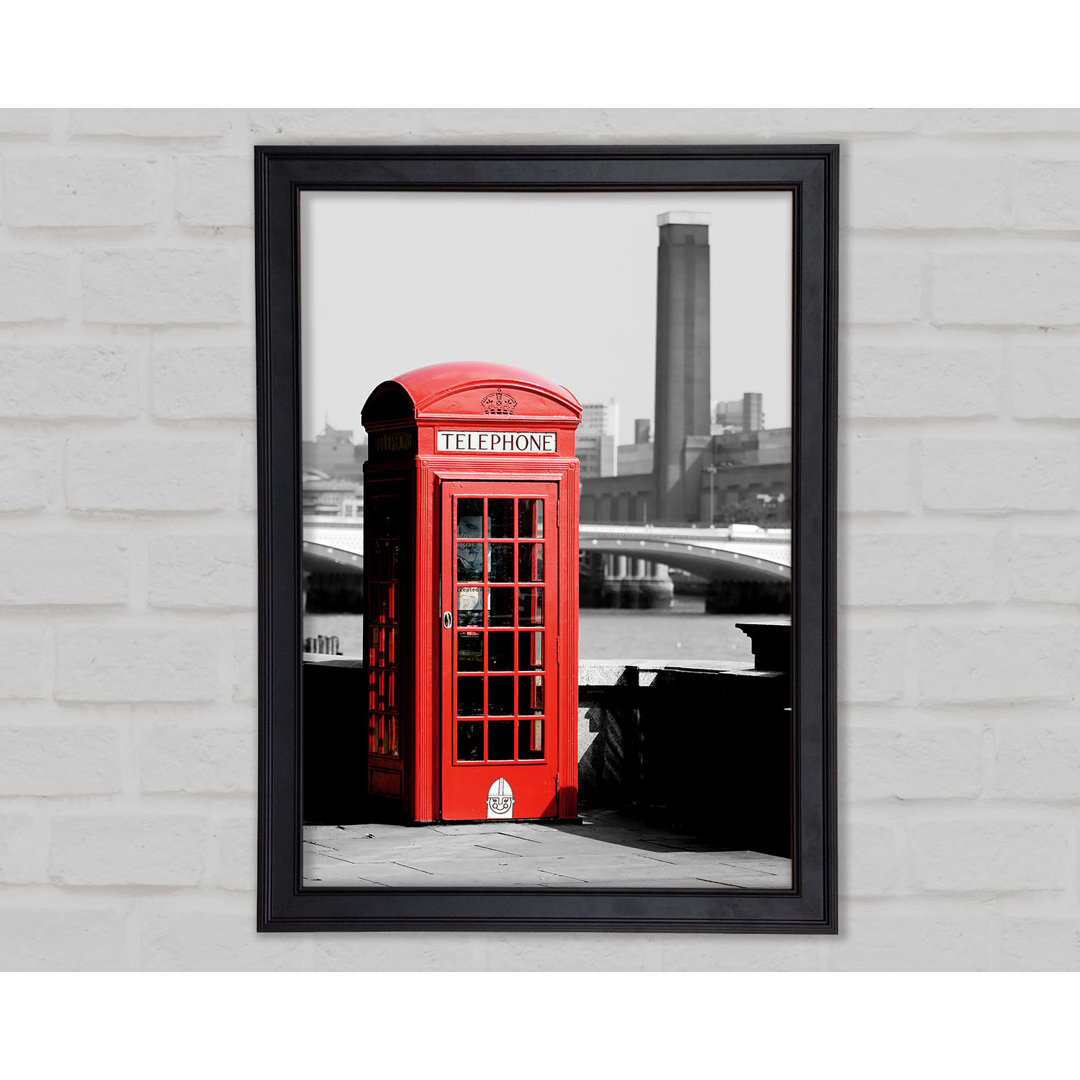 London Red Telephone Box B N W - Einzelne Bilderrahmen Kunstdrucke