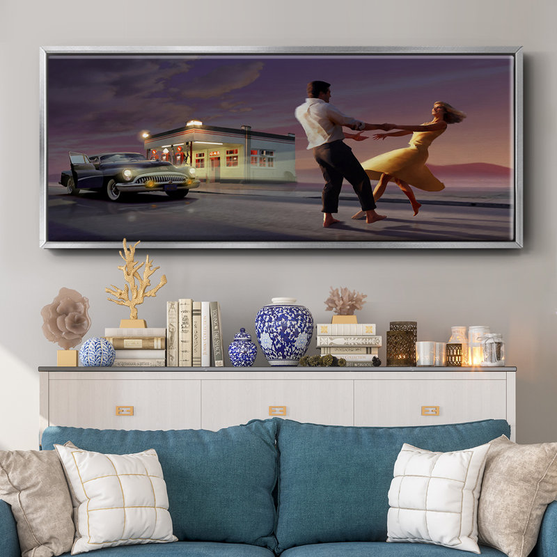Night Dance- Framed Canvas, 20" H x 50" W
