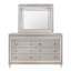 Commode double 8 tiroirs en bois massif avec miroir Gatica