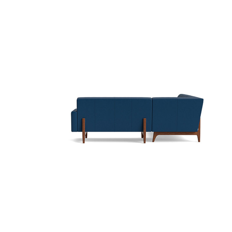 Tyler Sectional, Left Hand Facing, Leather - Deep Blue