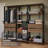  Wardrobe Clothes Storage Rack with 4 Drawers, Open Shelves and Hanging Space 78"L Multiuse Modular Cabinet for Bedroom Organization - Black/Brown-1361442325