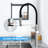 Single Handle Pull-Down Sprayer Kitchen Faucet with 360° Swivel Spout in Brushed Nickel