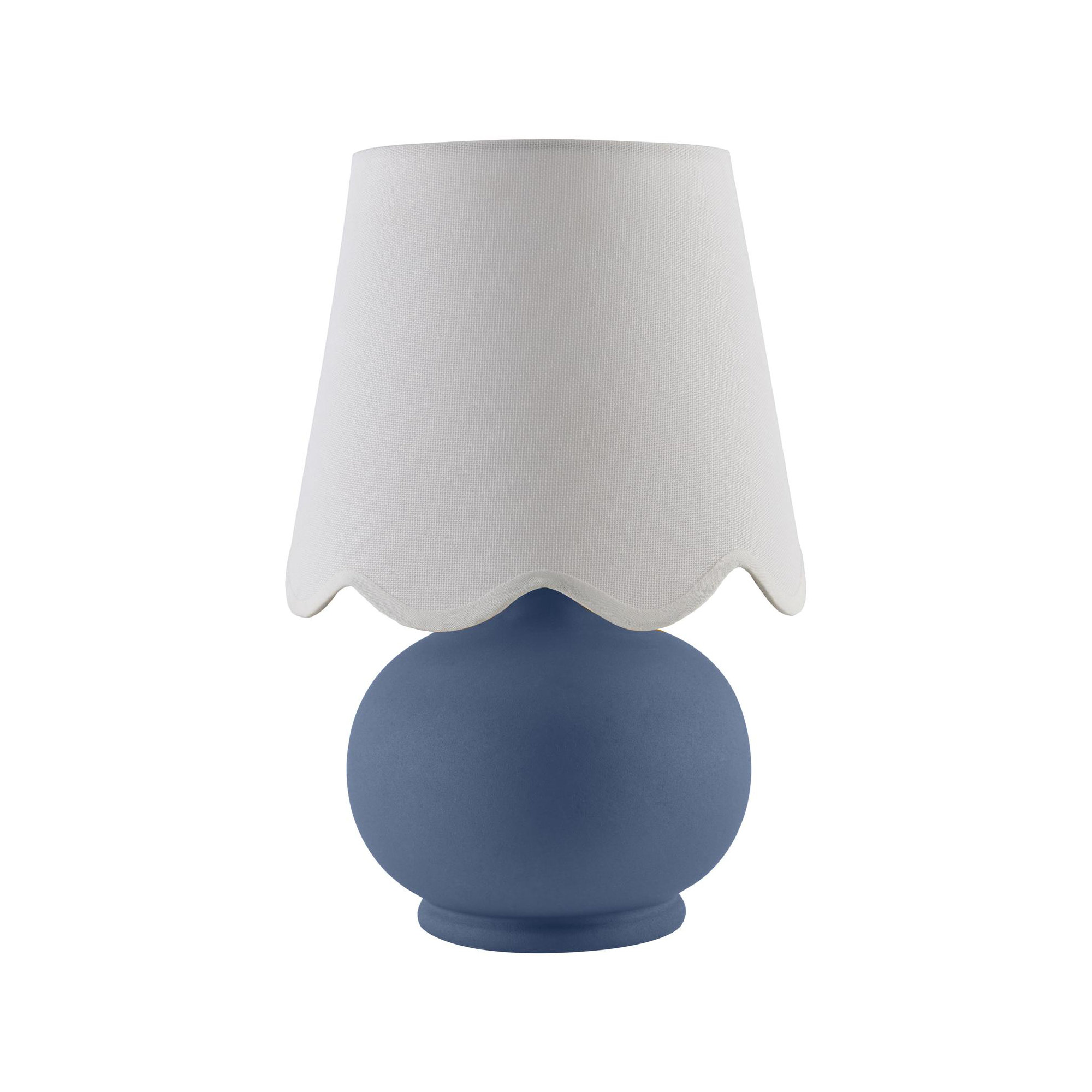 Momsen Scallop Shade Matte Lamp, 13"H x 8"W x 8"D, White, Blue