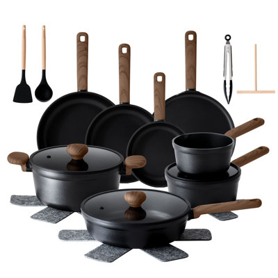 SENSARTE Cookware Sets, 15-Piece, Non-toxic Healthy Non Stick, PFOA PFOS Free