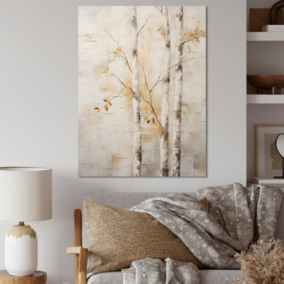 Arbre de minimalisme beige sur fond de bouleau