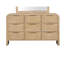 Poignées en métal en bois d'hévéa massif de style contemporain avec commode 1 pièce seulement 9 tiroirs