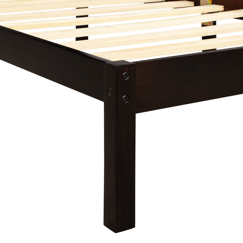Lit plateforme en bois massif Shauna, Simple, Espresso