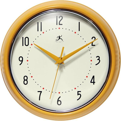 Infinity Instruments LTD. Rétro horloge murale de style Mid-Century 12 pouces