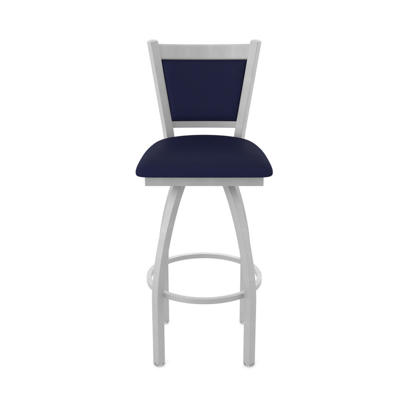 Tabouret pivotant Hadleigh, Tabouret de comptoir (siège d'une hauteur de 25 p, Nickel anodisé, Vinyle - crépuscule Canter