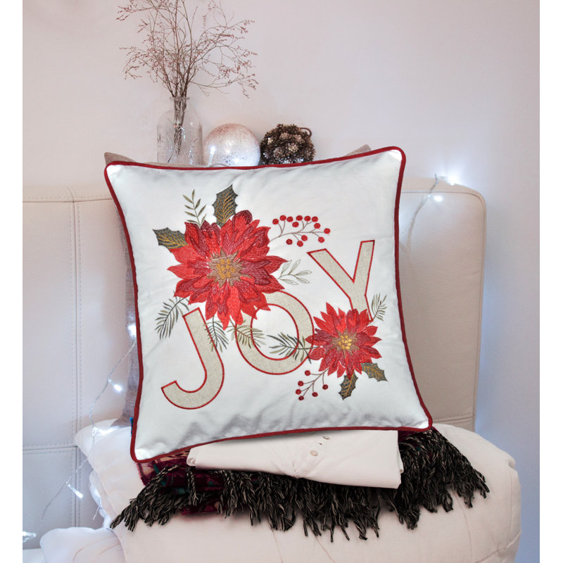 Appliqued Velvet Throw Pillow