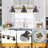 33" Farmhouse Kitchen Island Lighting, 3-Light Industrial Linear Chandelier with Adjustable Metal Dome Shades and Natural Wood Beam, Black Pendant Light for Dining Room