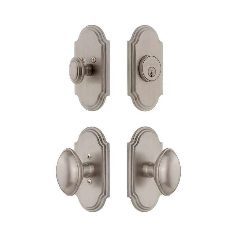 Ensemble de portes d'entrée Grandeur Arc, 2.75", Nickel satiné