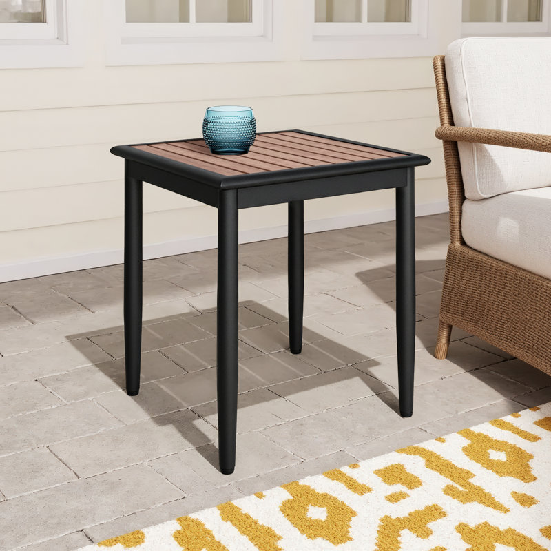 Limetta Square Metal Outdoor Side Table , 19'' in. W 19'' in. D