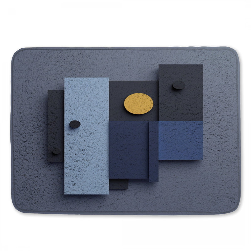 Tapis de bain à motif géométrique, L 24 po x L 17 po