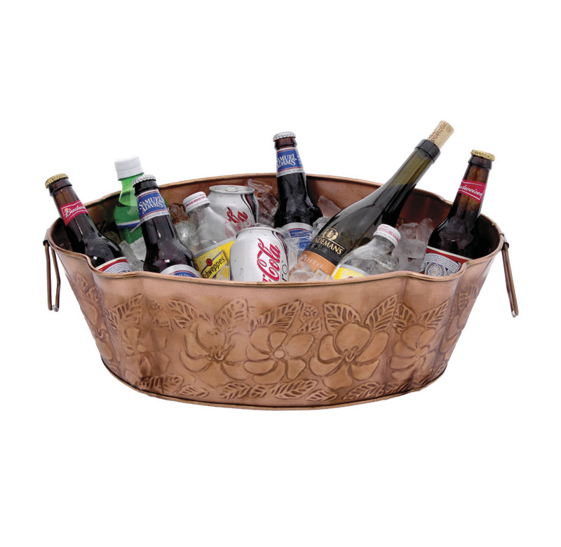 Ambrous Metal Beverage Tub, Copper Steel