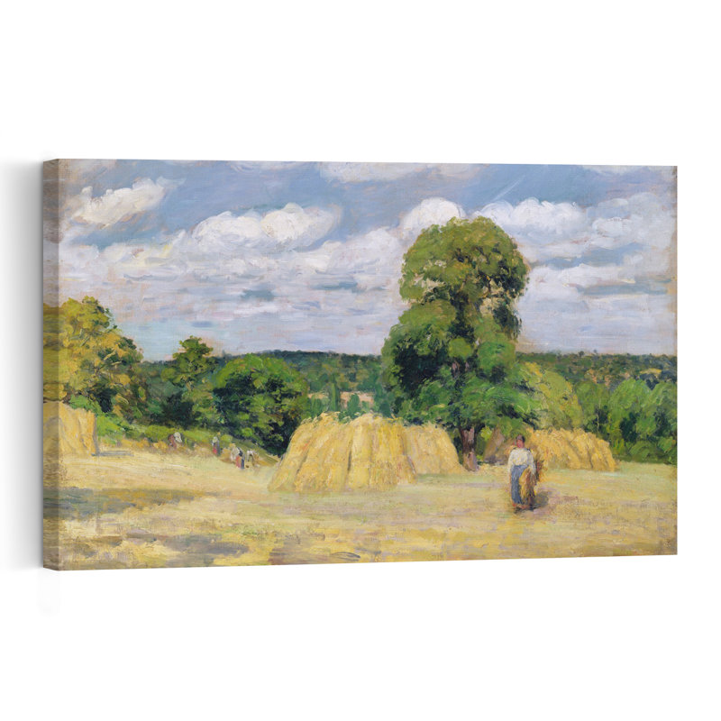 Les vendanges à Montfoucault, 1876. Estampe d'art mural contemporain abstraite impressionniste représentant un paysage.