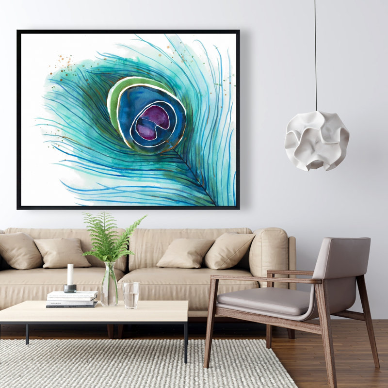 Plume de paon, reproduction sur toile