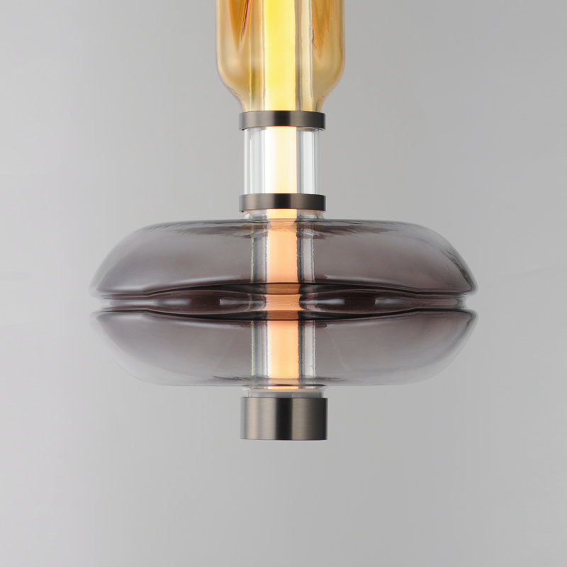 Gusto 1 - Light LED Pendant, Gunmetal, Smoked Gray/Warm Amber