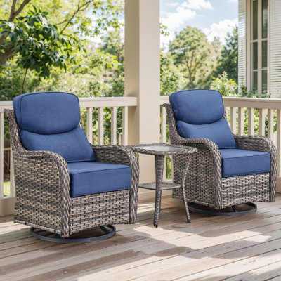 Chaise berçante et pivotante avec coussins 3 pièces Heritage