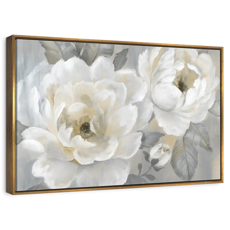 Perfect Peonies, Floating Frame Gold, 43" X 29"