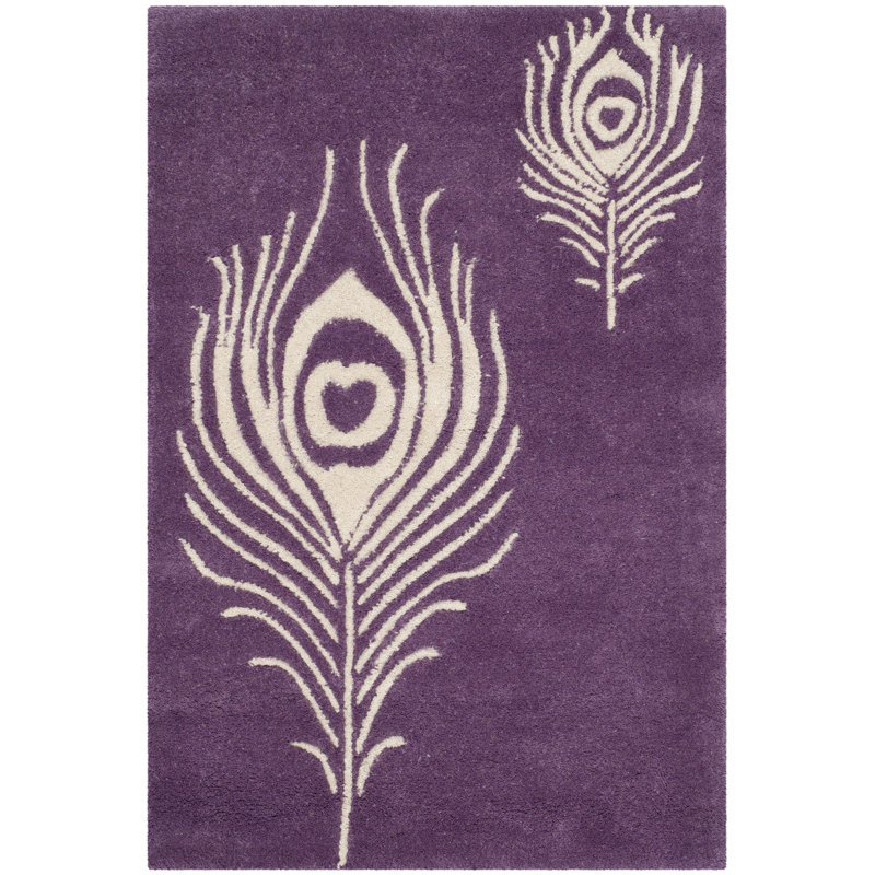Tapis mauve touffeté à la main Nonia, Rectangle 2 pi x 3 pi