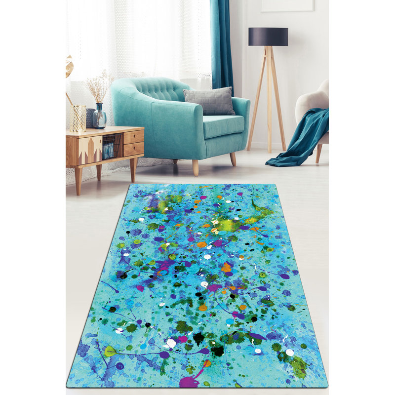 Premium Hall Carpet, 3.9 x 4.9 Feet | 100% Polyester, 0.16 in Pile Height, Antibacterial, Non-Slip Felt Dot Underside | Machine Washable, Durable & Stylish for Living Room, Entryway, & Home Décor
