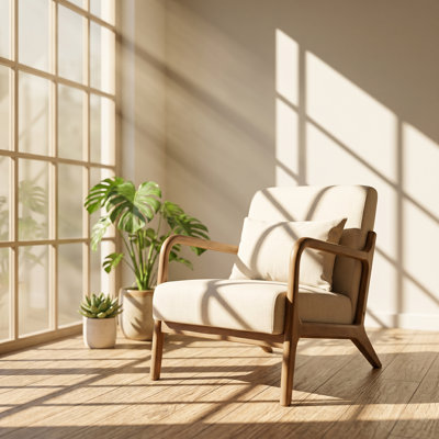 Fauteuil d'appoint à cadre en bois et en coton DreamChairs l 30,7 po x P 23,2 po x H 13,7 po