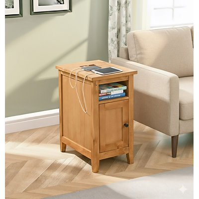 30cm W Rubberwood Bedside Table