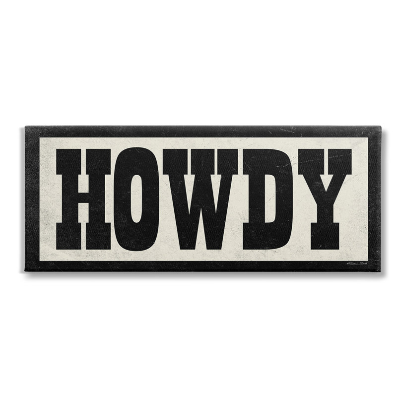 Art mural rétro sur toile Howdy, H 10 po x l 24 po