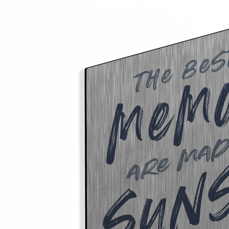 «The Best Memories» par Lettered & Lined, art mural en métal, H 12 po x l 16 po