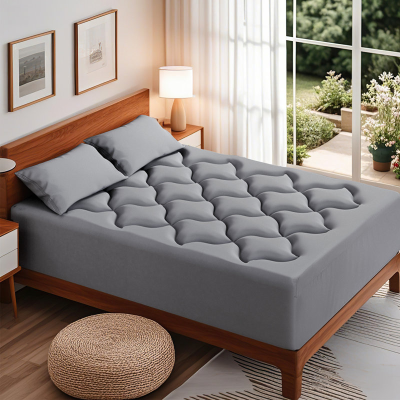 Medium Dual Layer 2-in-1 total 4" Memory Foam Mattress Topper With 8-21" Deep Pocket Cooling Mattress Pad, Designed For Back Pain Relief