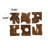 Arlo Teak Wood Handmade Live Edge Wood Slab Abstract Brown Wall Decor Set