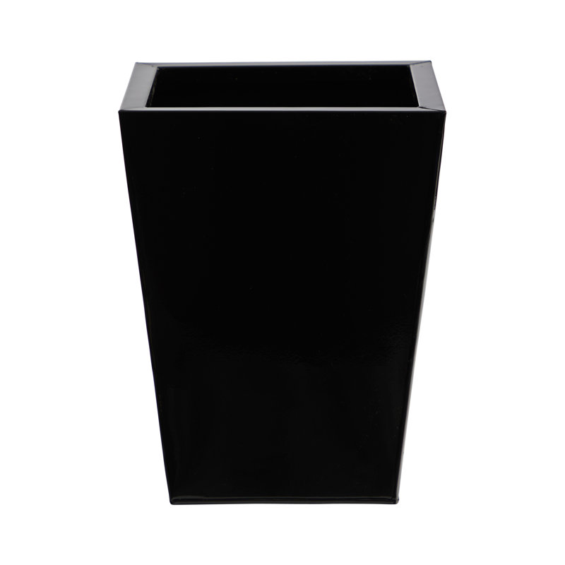 Frankey Metal Pot Planter, 13" H x 10" W x 10" D, Black