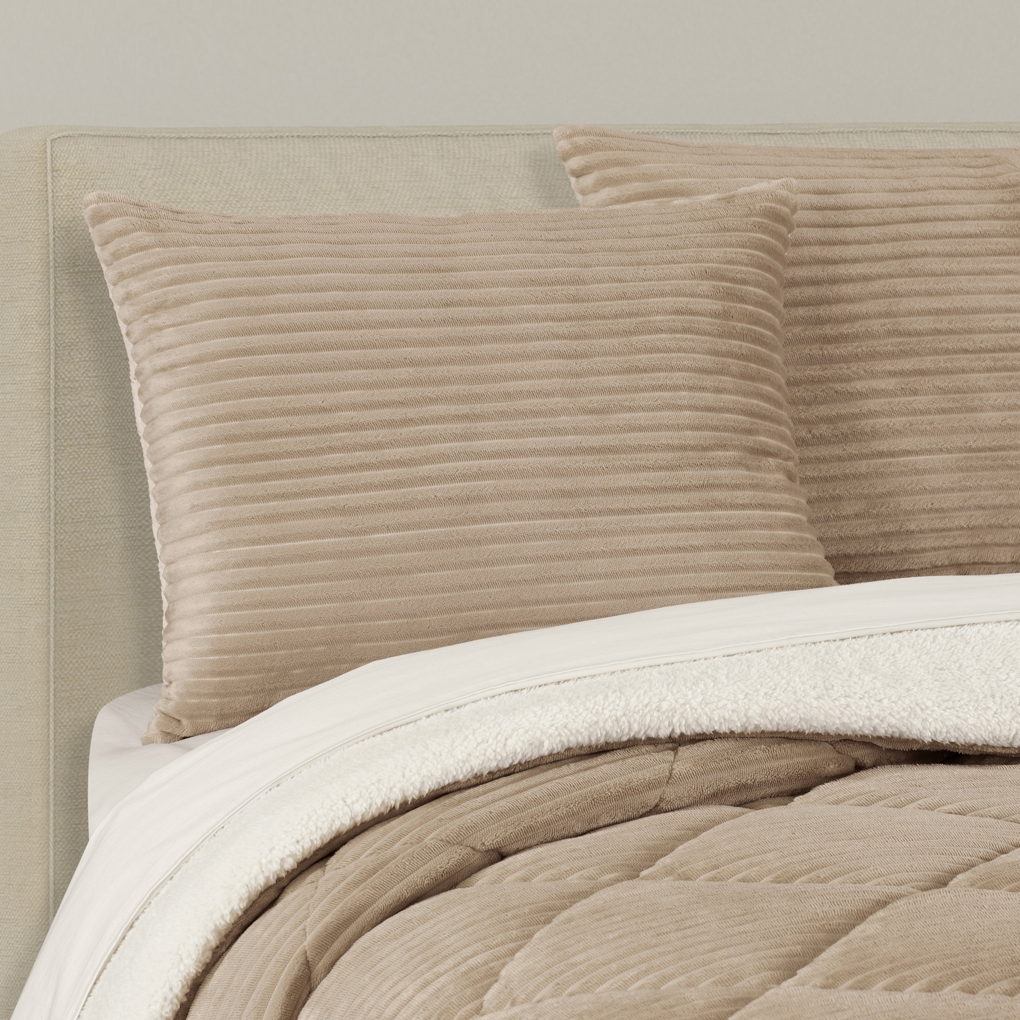 Everett 3Pc. Comforter Set, Beige, King Comforter + 2 King Shams