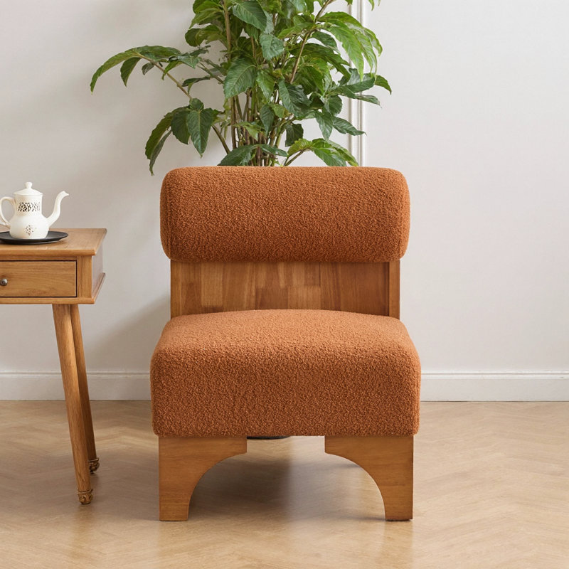 Méridienne Modern Boucle avec structure en bois massif et dossier roulé pour le salon, la chambre à coucher ou le bureau | Revêtement doux et durable