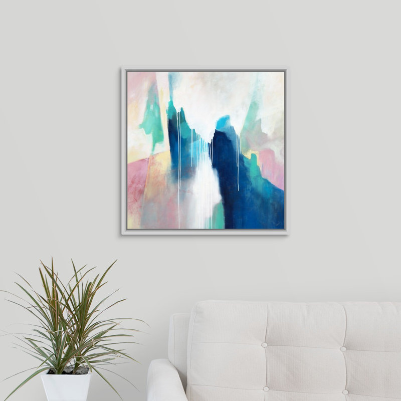 « gelato souvenirs »-reproduction d’art sur toile, H 21,7 po x l 21,7 po x P 1,75 po, Cadre flottant blanc