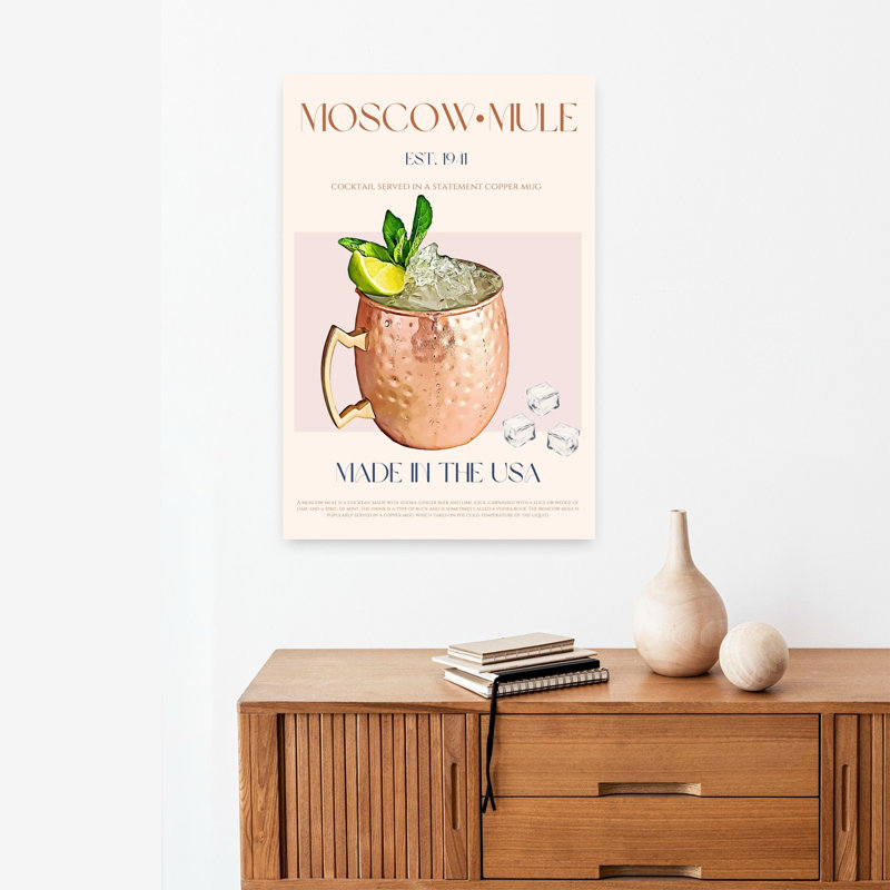 «Moscow Mule», art mural contemporain d'été, H 24 po x l 16 po