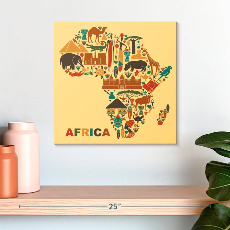 Carte de la culture d'Alazia en Afrique, H 16 po x l 16 po